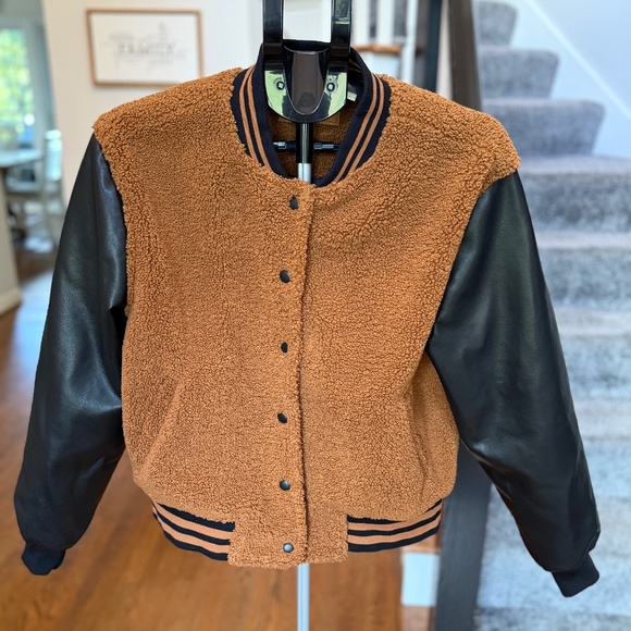 BLANKNYC Sherpa Varsity Jacket, Size Medium - Picture 4 of 4